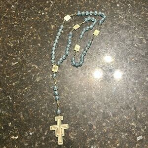 Virgin saints and angles rosary necklace